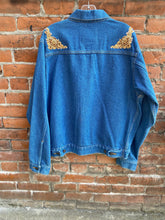 Load image into Gallery viewer, Women’s True Denim Jacket - Gold and Beaded Design Size Medium
