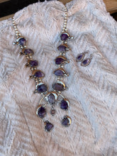 Load image into Gallery viewer, Beautiful Agate Squash Blossom - Nickel and purple agate
