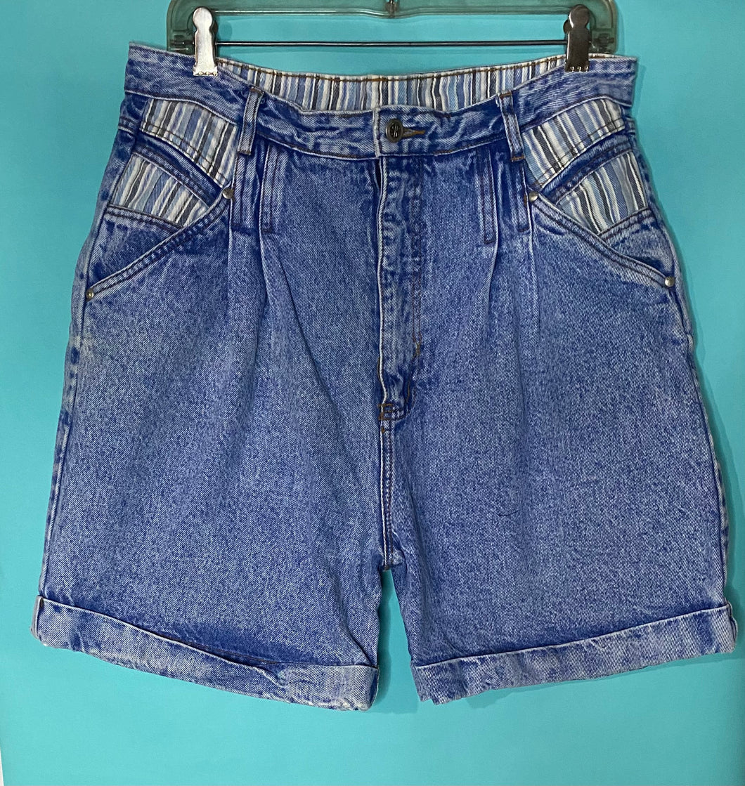 Vintage High Waist Denim Shorts - Bill Blass BB - Size 16