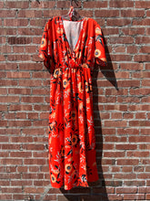 Load image into Gallery viewer, Orange Sunflower Dress With Leg Slit

