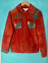 Load image into Gallery viewer, Tasha Polizzi Size Small Red Jacket with Aztec like design
