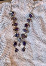 Load image into Gallery viewer, Beautiful Agate Squash Blossom - Nickel and purple agate
