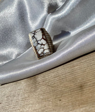 Load image into Gallery viewer, White Buffalo and Sterling Silver ring size 13
