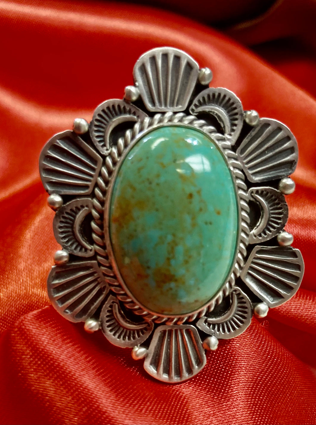 Blue Green Turquoise Ring By Michael Calladitto