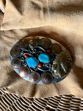 Load image into Gallery viewer, Turquoise Native American chief Buckle
