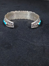 Load image into Gallery viewer, Native American sterling silver sleeping beauty cuff turquoise
