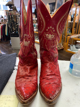 Load image into Gallery viewer, Red Ostrich women’s boots El General - size 7 - red with Eagle symbol
