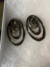Load image into Gallery viewer, Sterling Silver Black Onyx Earrings Posts - Marked - Mexico/ Taxco
