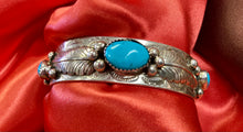 Load image into Gallery viewer, Sterling Silver and Blue Turquoise Bracelet
