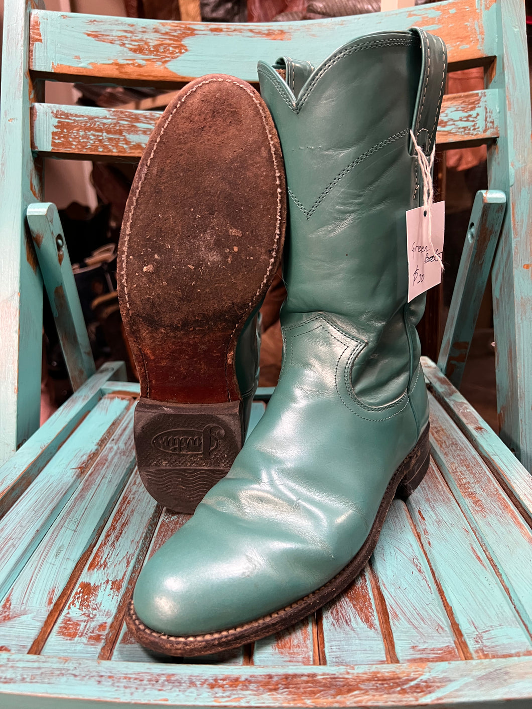 Women's Green Justin Boots