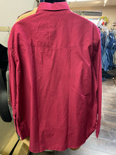 Load image into Gallery viewer, Mens Red Pearl Snap Embroidered Western shirt XL
