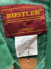 Load image into Gallery viewer, Mens 1980s Vintage Rustler pearl snap shirt Sz Small
