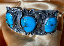 Load image into Gallery viewer, Turquoise 3 Stone Cuff
