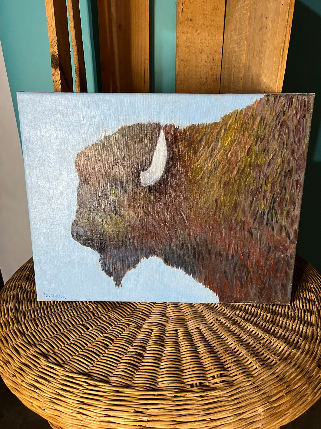 Hand Painted Buffalo Painting