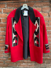 Load image into Gallery viewer, Pioneer Wear Wool Coat-Red&amp;Black Aztec-Size L

