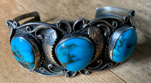 Load image into Gallery viewer, Turquoise 3 Stone Cuff
