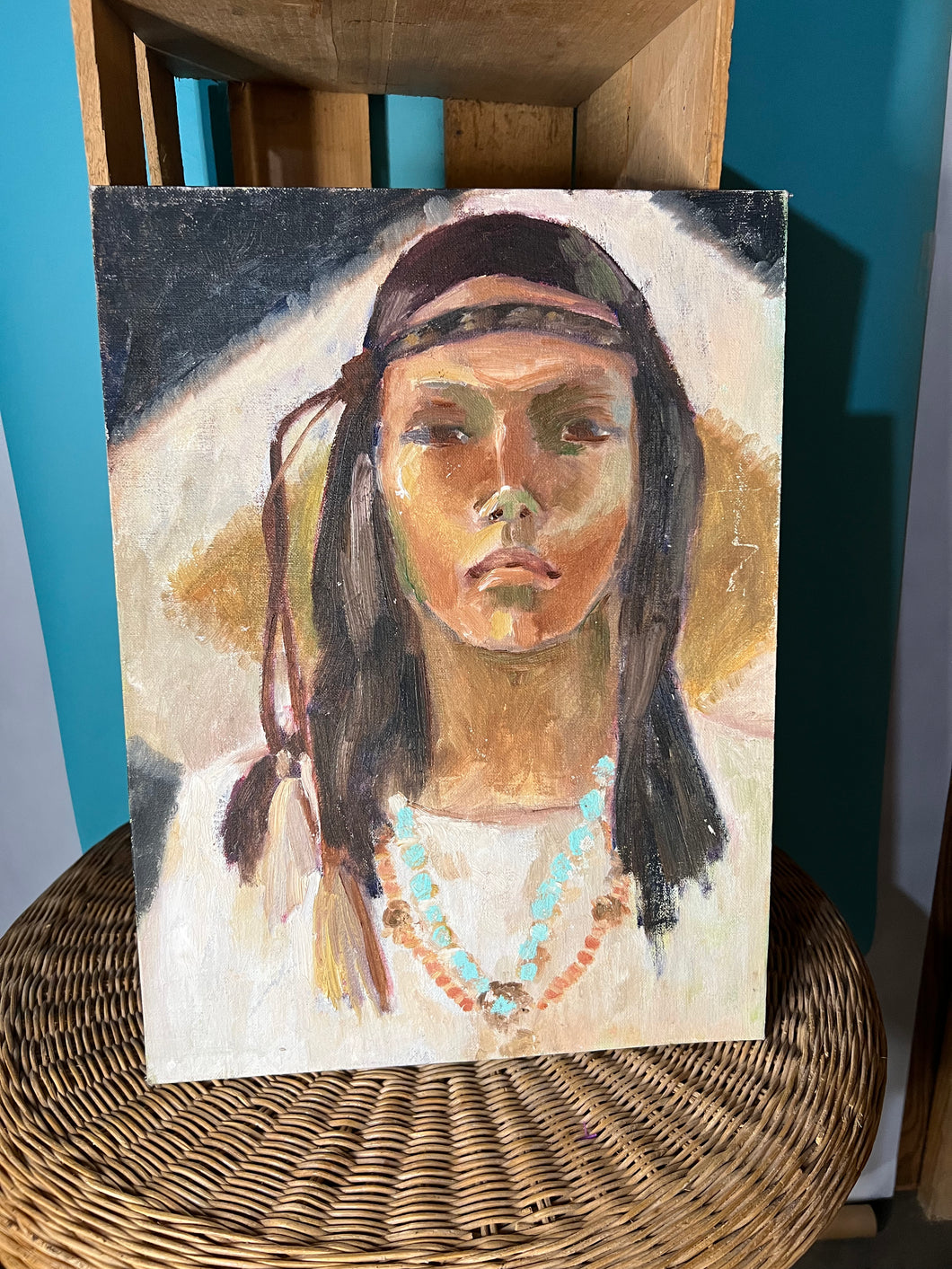 Native American Hand Painted Canvas